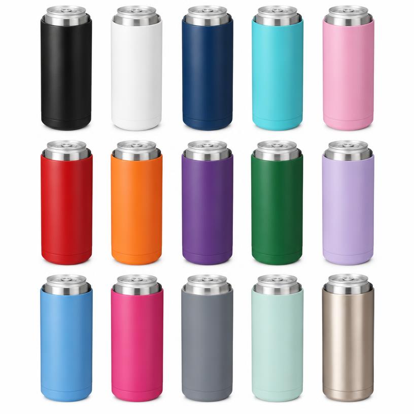 Slim Can Cooler Tumbler, Stainless Steel