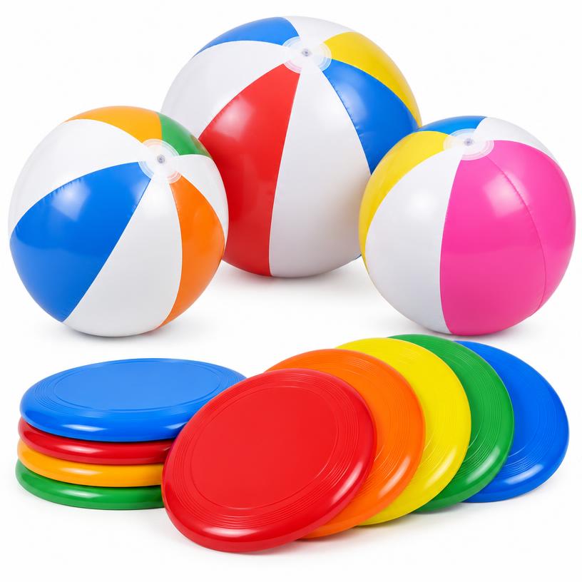 Beach Balls and Flying Discs, PVC, Polypropylene