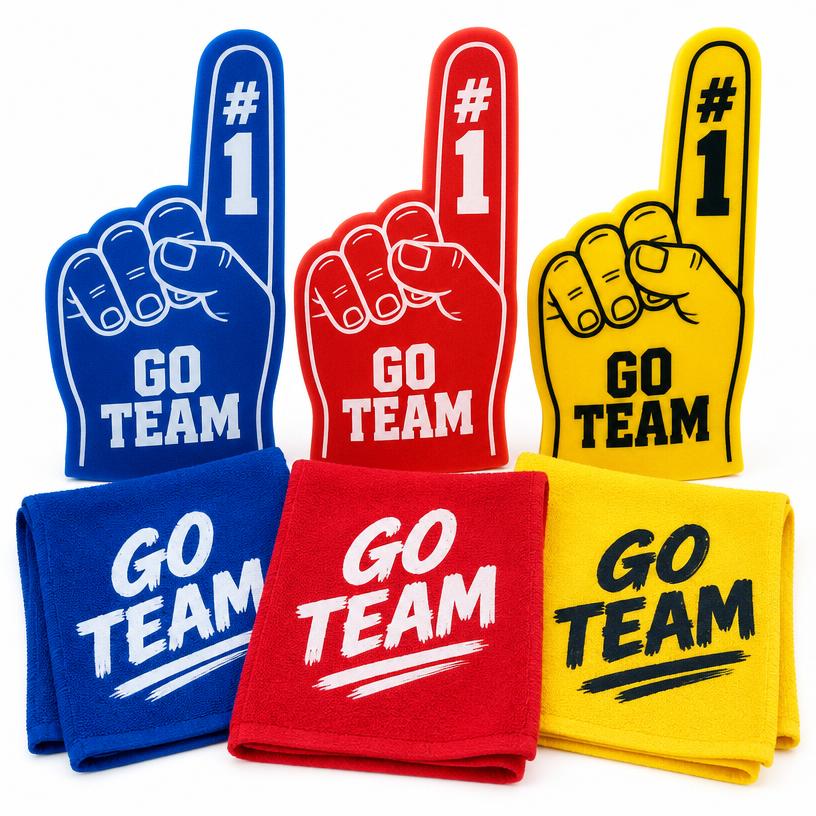 Foam Fingers and Rally Towels, EVA Foam, Microfiber