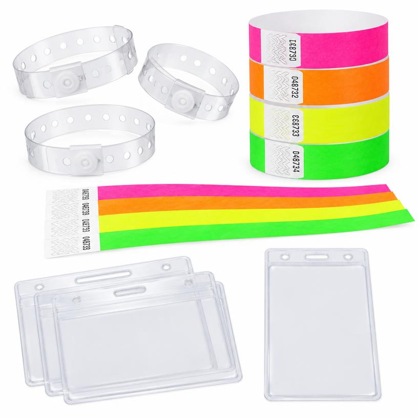 Event Wristbands and Badge Holders, Tyvek, Vinyl, PVC