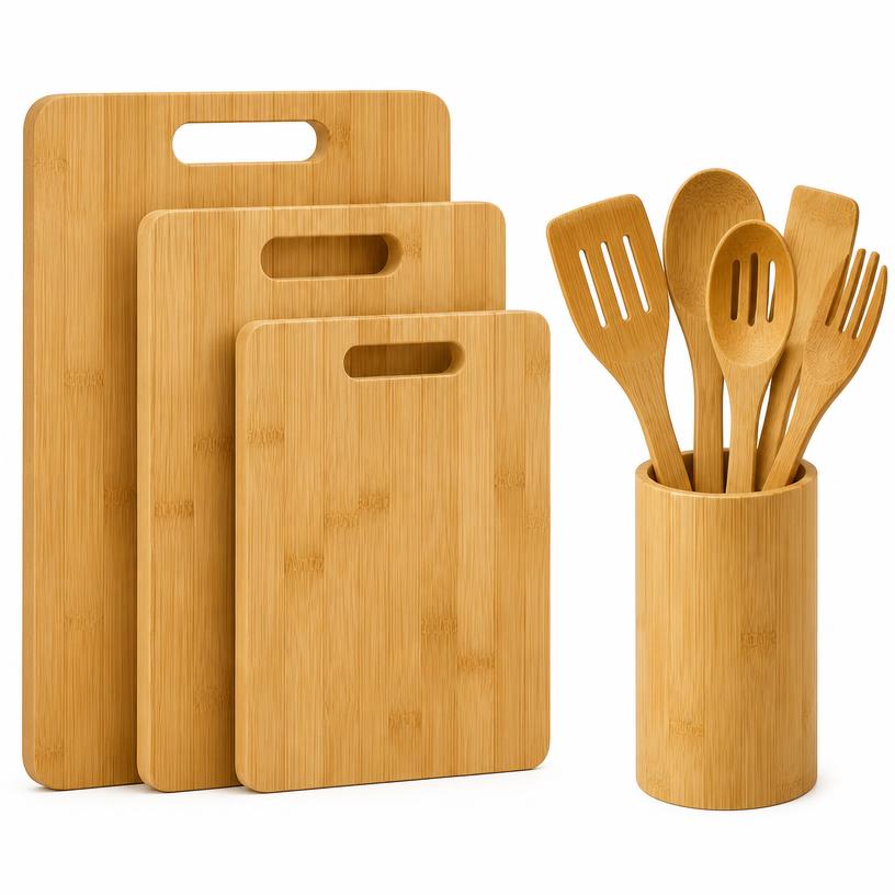 Bamboo Kitchen Sets, Natural Bamboo