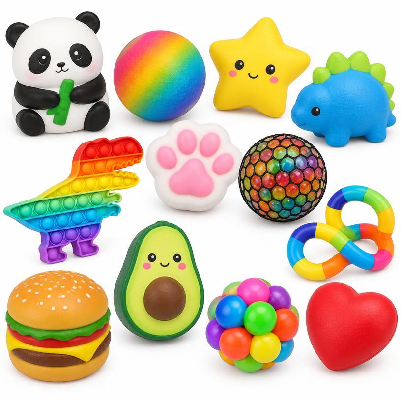 Stress Toys and Fidgets, PU Foam, Silicone
