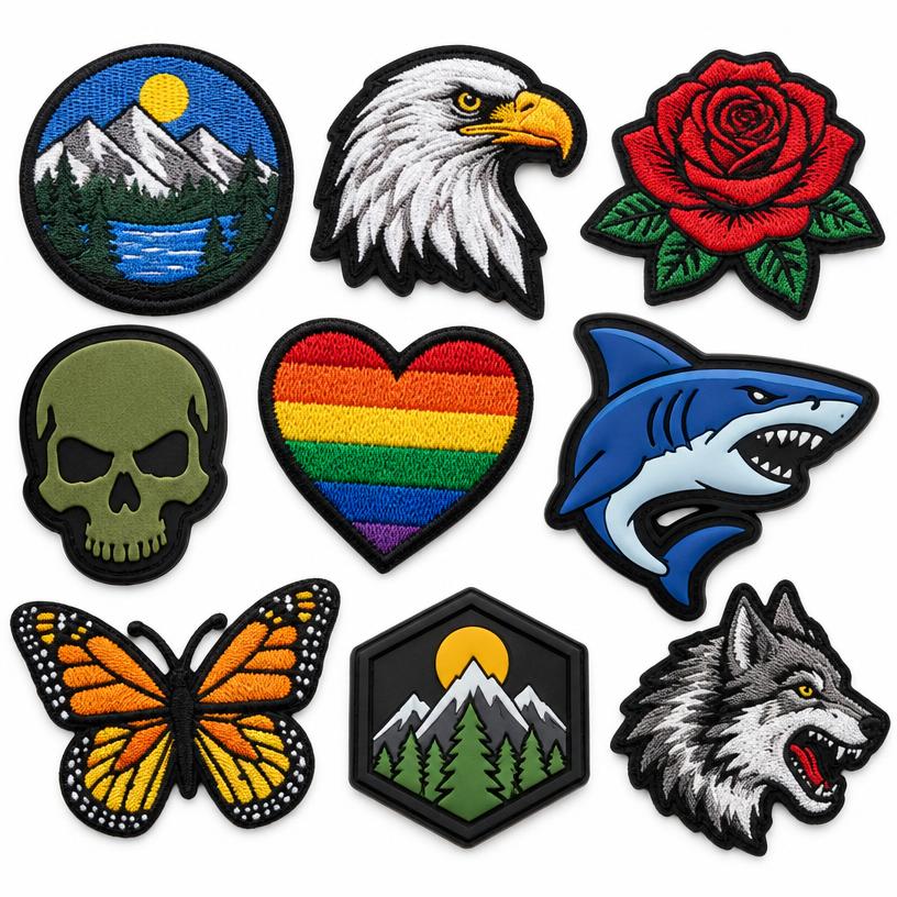 Embroidered and PVC Patches, Twill, Woven, PVC
