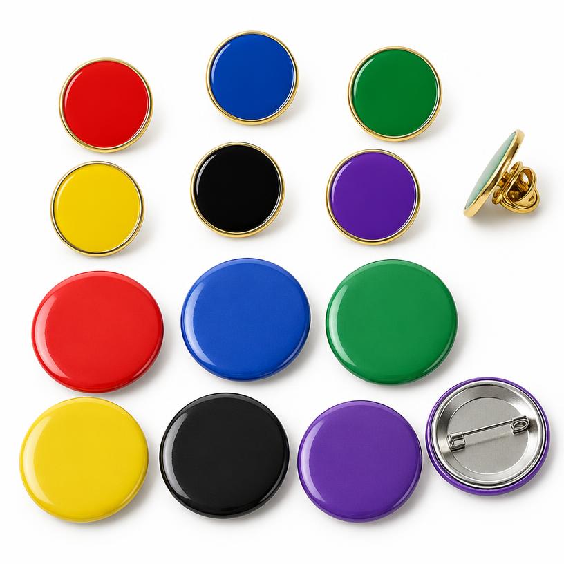 Lapel Pins and Buttons, Zinc Alloy or Tin