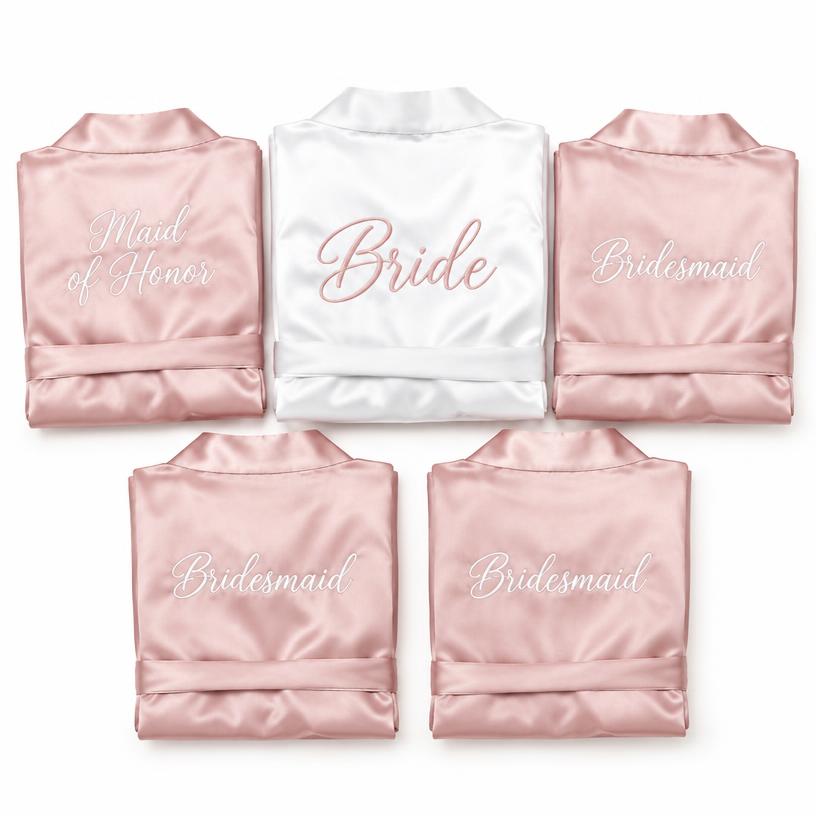 Bridal Party Robes, Satin or Waffle Cotton