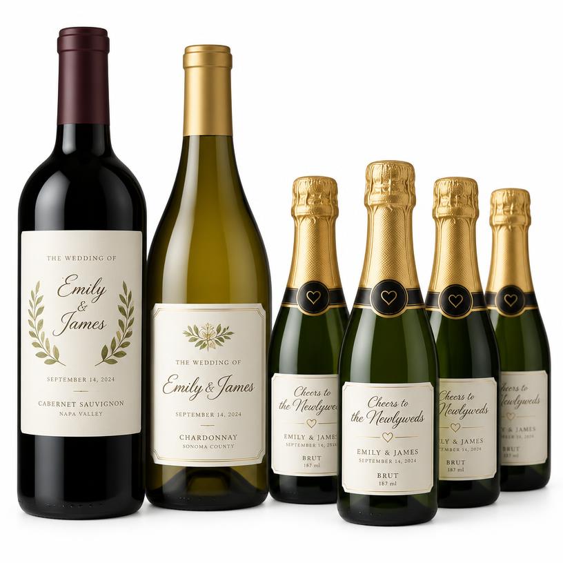Custom Wine and Champagne Labels, Waterproof Label Paper