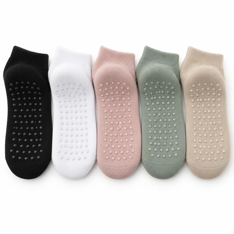 Pilates and Yoga Grip Socks, Cotton Blend + Silicone Grip